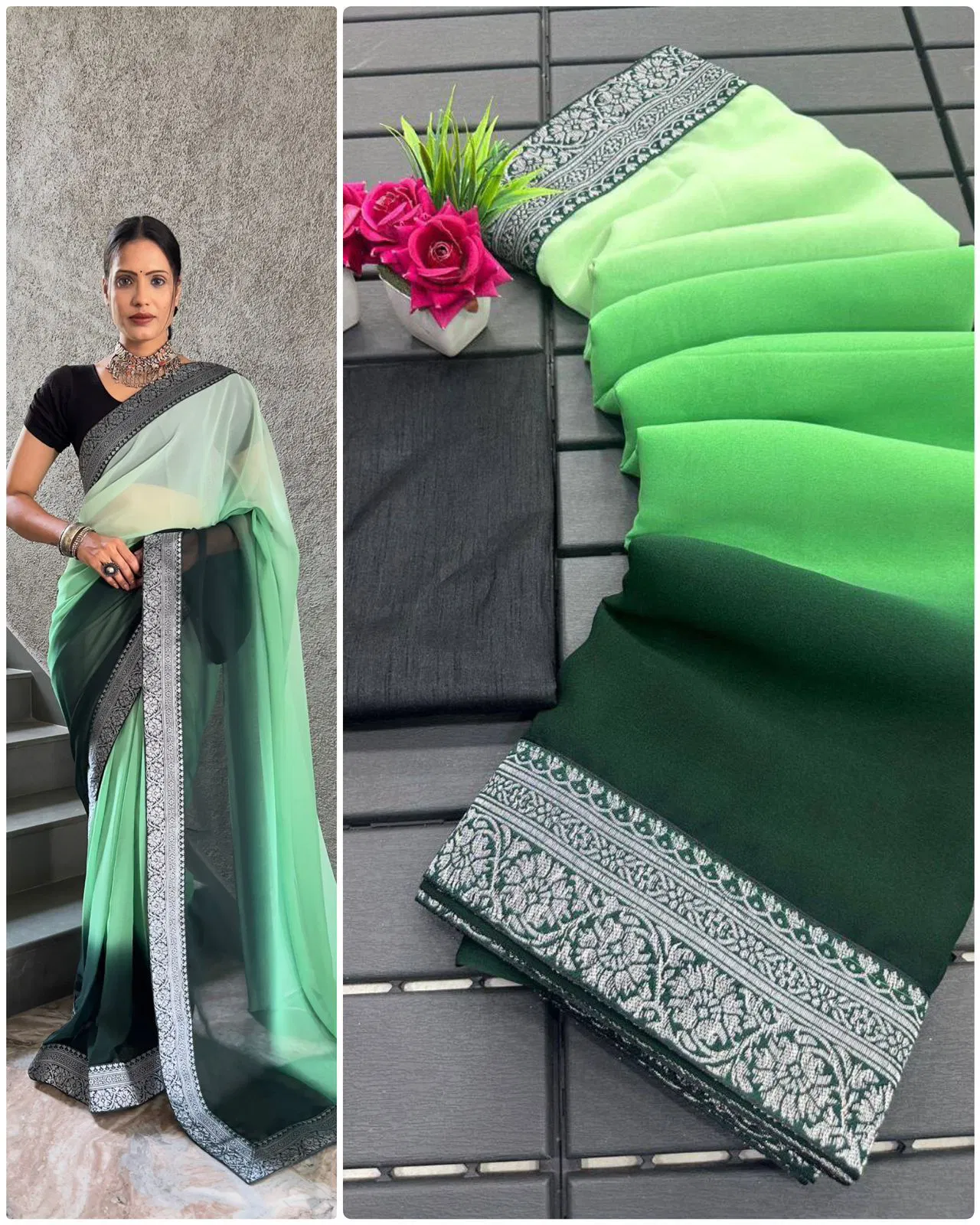 Saanny 2 By AAB Designer Lace Georgette Readymade Saree Online Wholesale